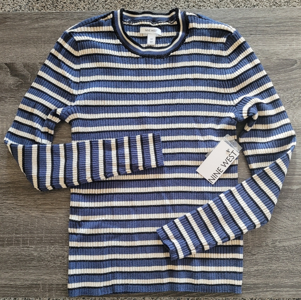 NWT Nine West Striped Sweater